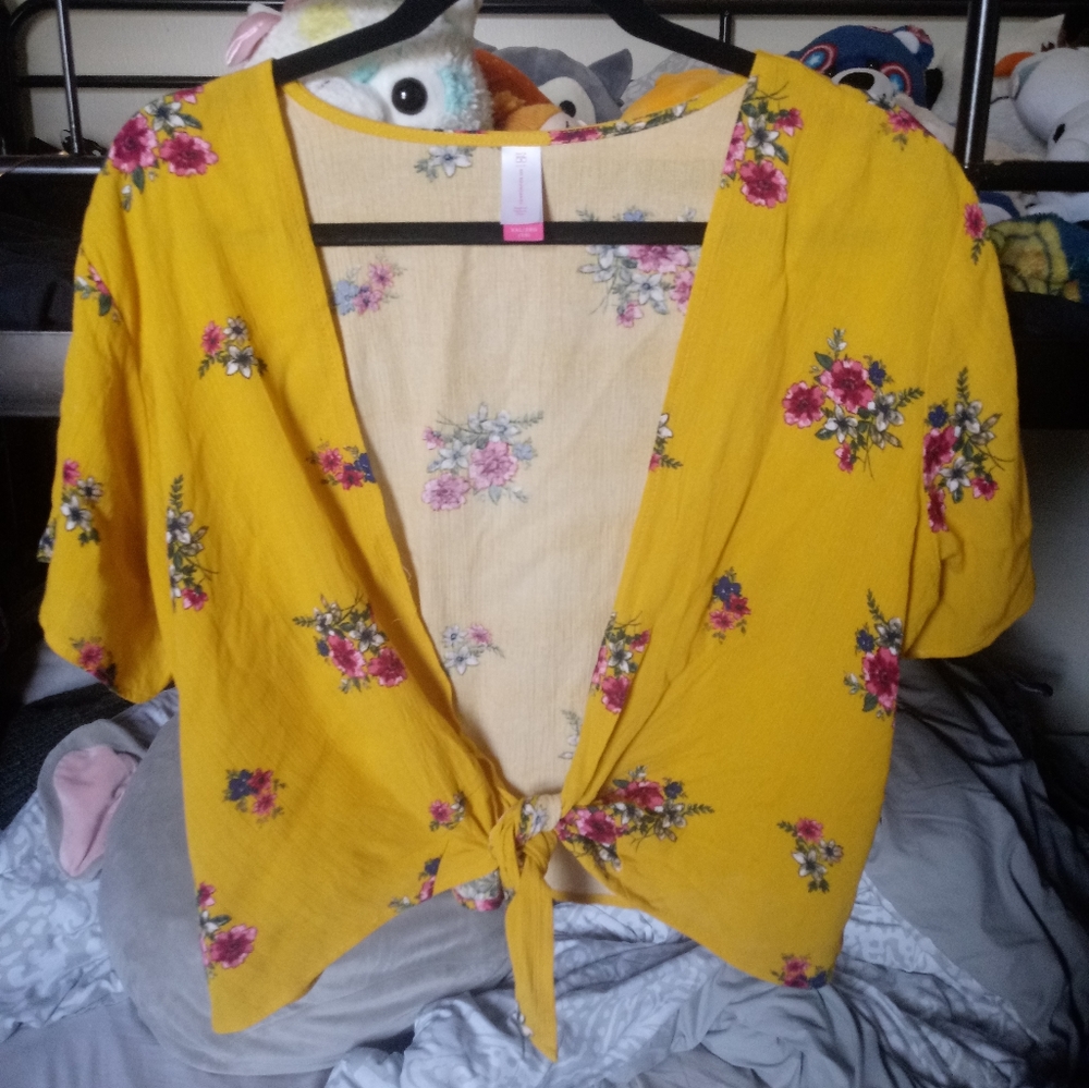 Cropped Tie Front Duster